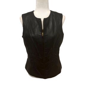 Margaret Godfrey leather embossed vest women size medium western